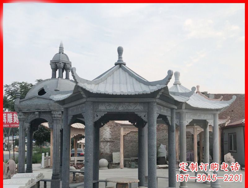 成都六角凉亭石雕
