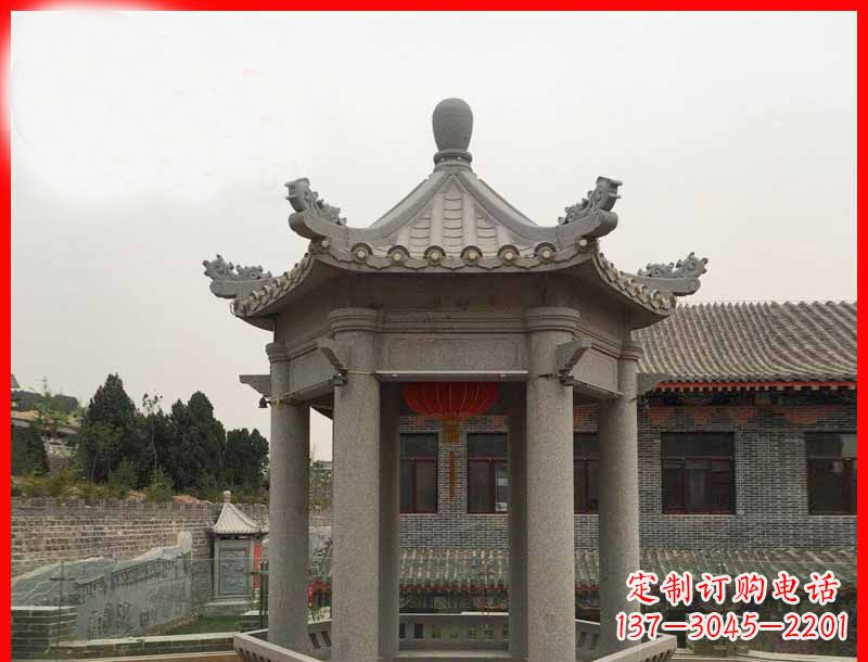 成都大理石六角凉亭石雕