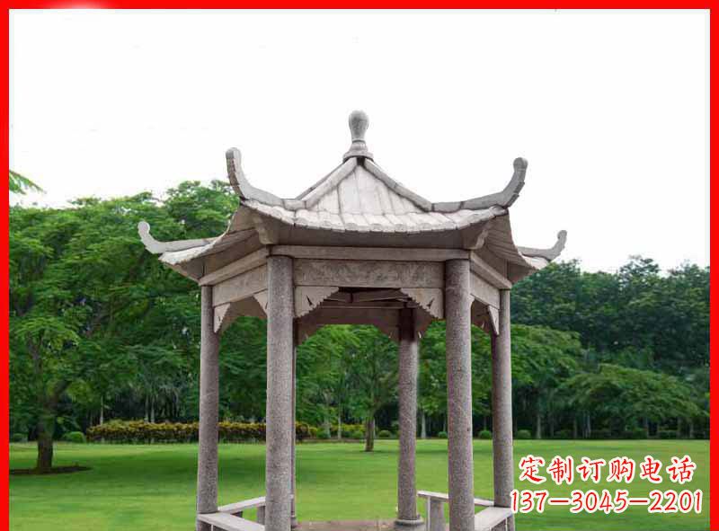 成都精致大理石凉亭雕塑