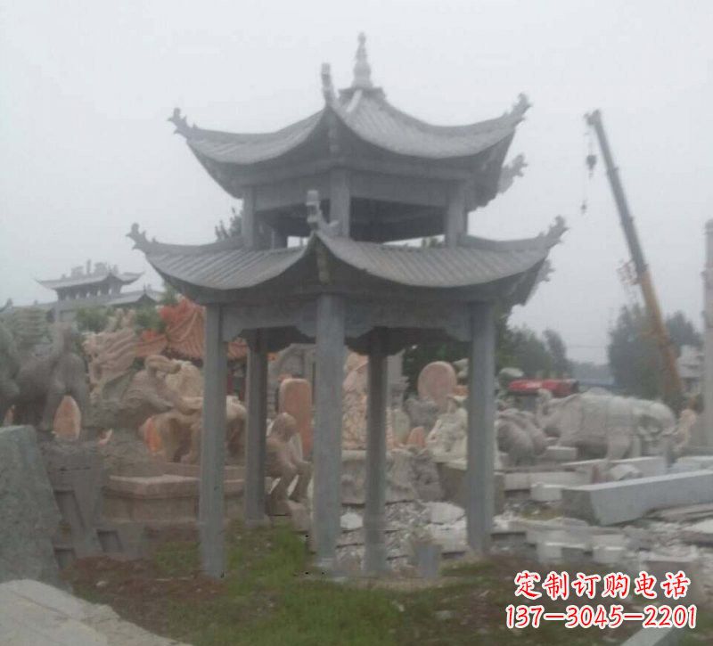 成都大理石六角凉亭石雕,精美绝伦