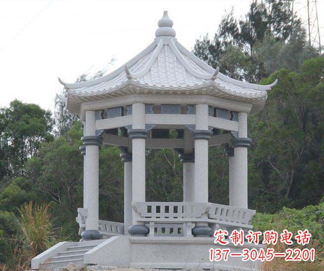 成都大理石六角石雕凉亭营造舒适环境的完美体现