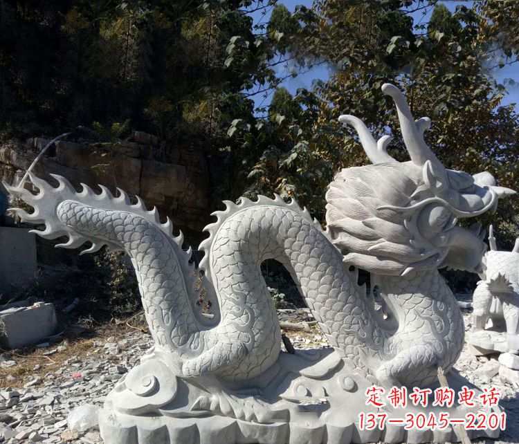 成都精美大理石龙雕塑