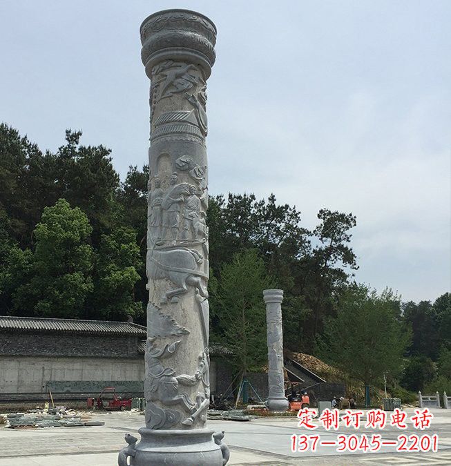 成都大理石龙柱雕塑