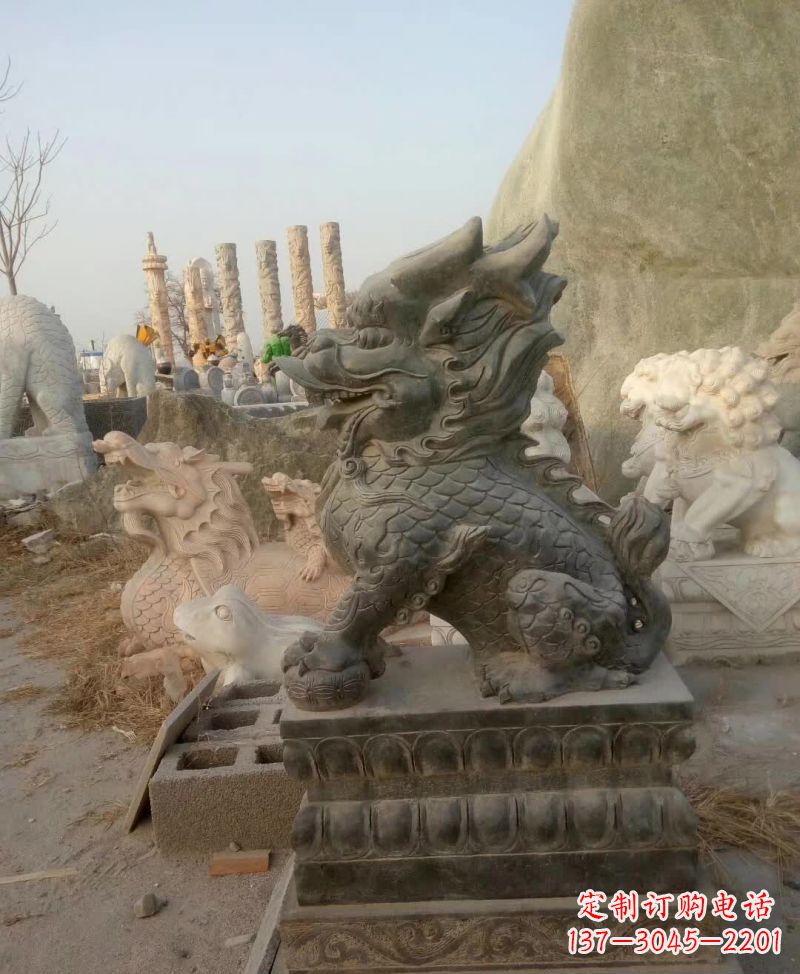 成都新中式麒麟雕塑,精美细腻,艺术品级别