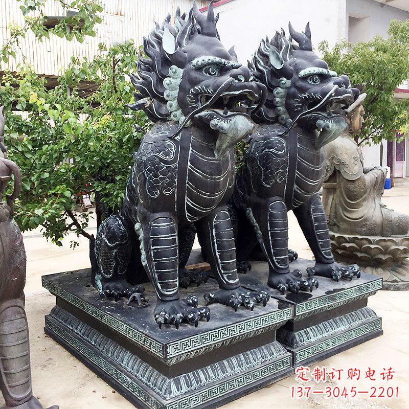 成都象征威严的大理石麒麟雕塑