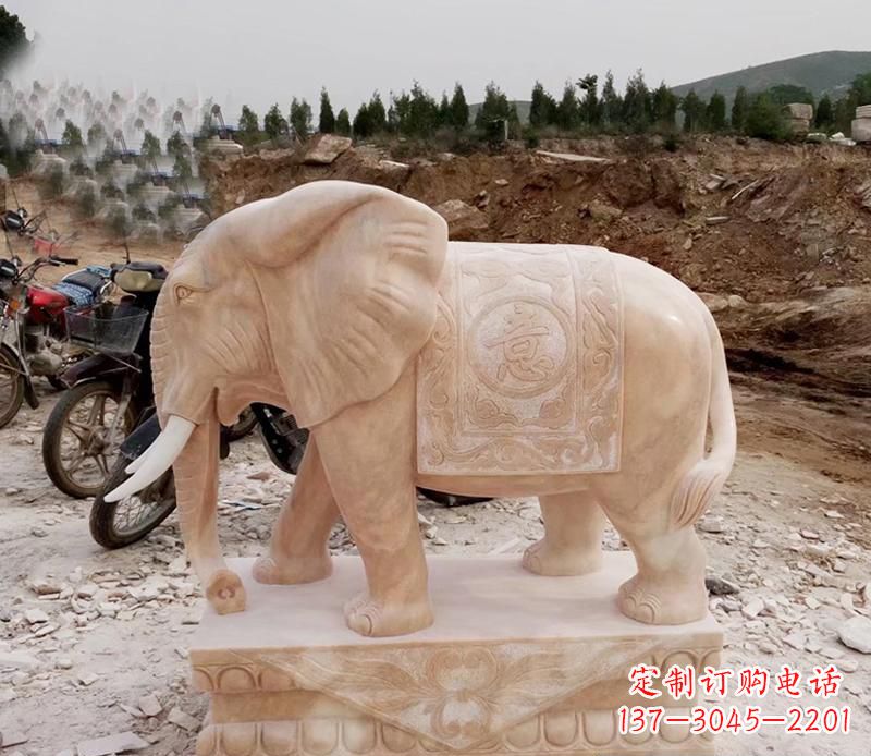 成都优雅大象大理石雕塑