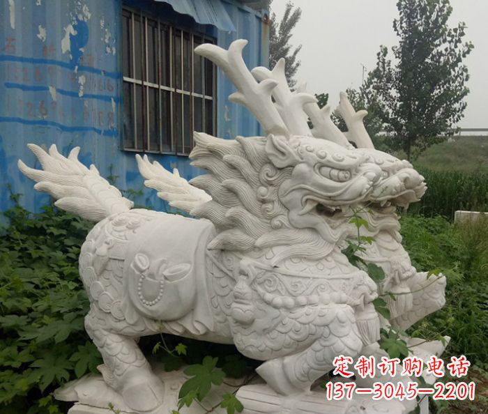 成都精美的大理石麒麟雕塑