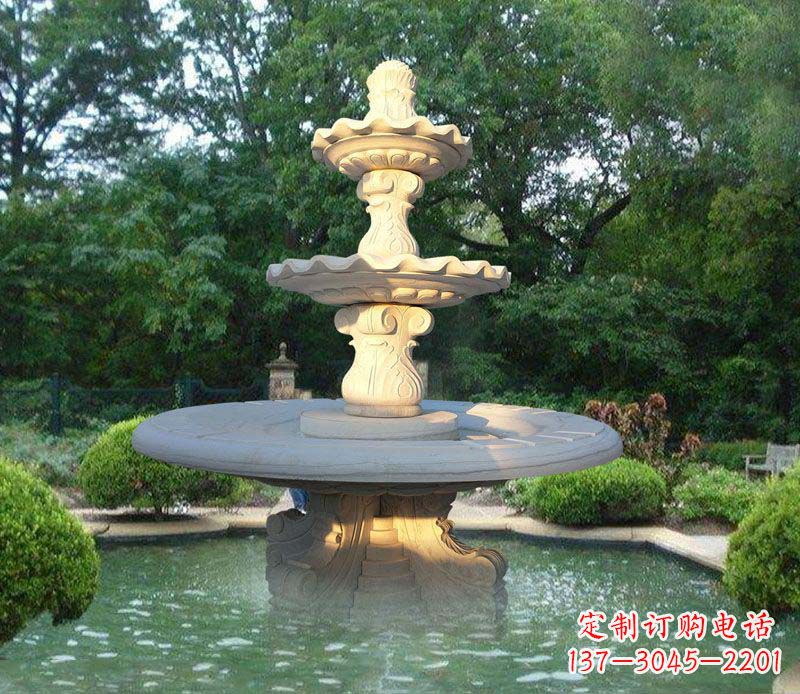 成都大理石三层喷泉雕塑