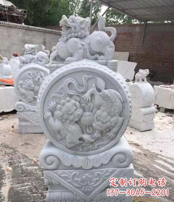 成都大理石狮子抱鼓石雕塑