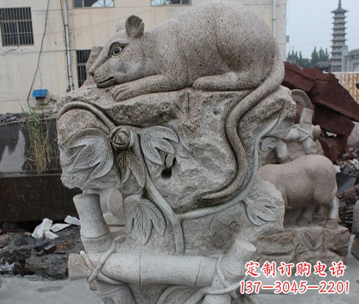成都大理石生肖鼠石雕