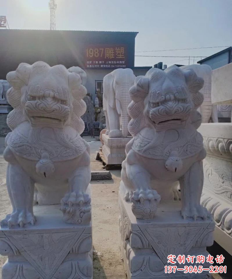 成都大理石狮子雕塑,象征威严