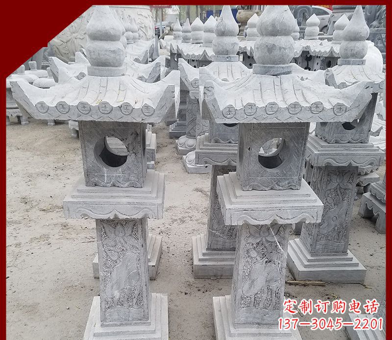 成都精美大理石石灯笼雕塑