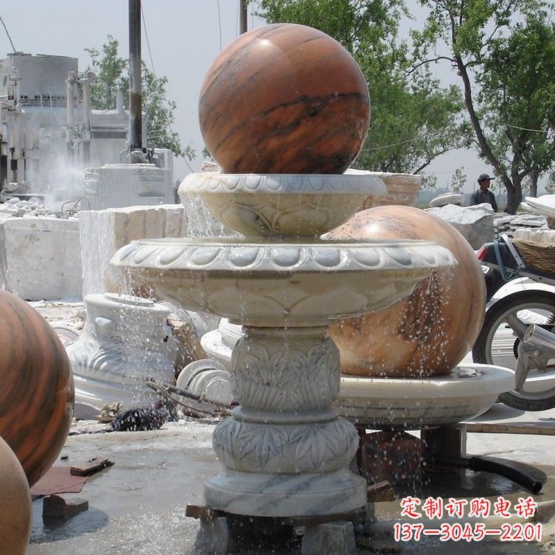 成都大理石石雕风水球精美绝伦的雕塑艺术