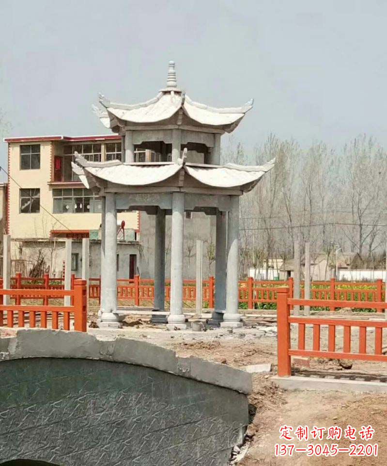 成都大理石双层凉亭雕塑