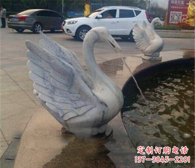 成都大理石天鹅喷泉石雕