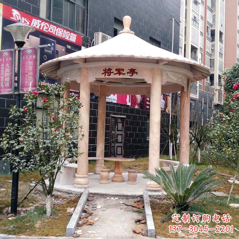 成都精美大理石凉亭雕塑