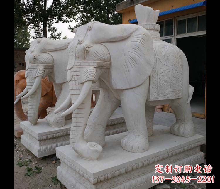 成都大理石大象雕塑,招财进宝