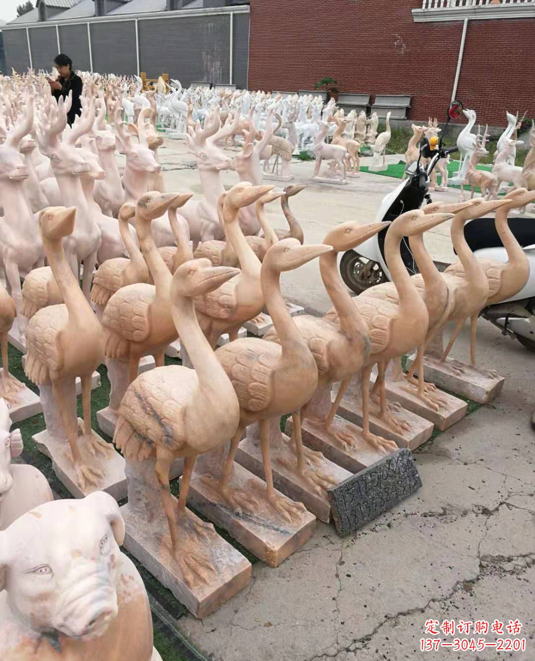 成都丹顶鹤大理石雕塑