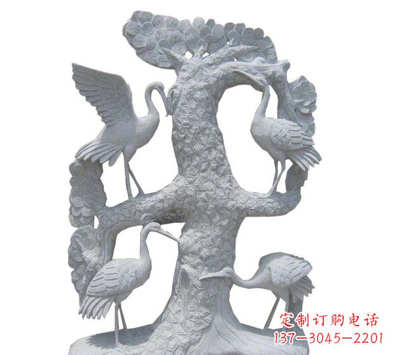 成都精美大理石松树雕塑