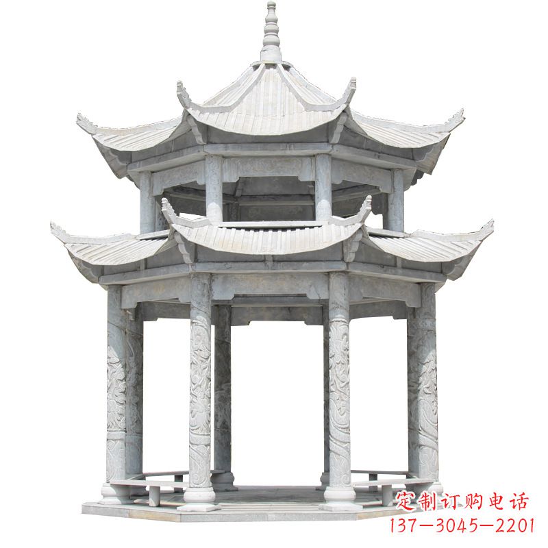 成都大理石古建凉亭雕塑