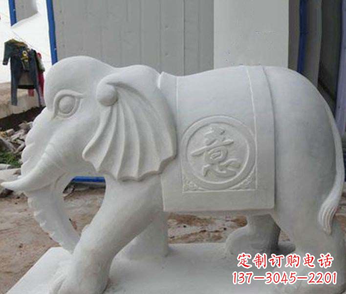 成都传承财富祝福,大理石招财大象雕塑