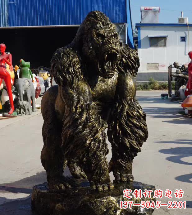 成都中领雕塑精美的猩猩铜雕