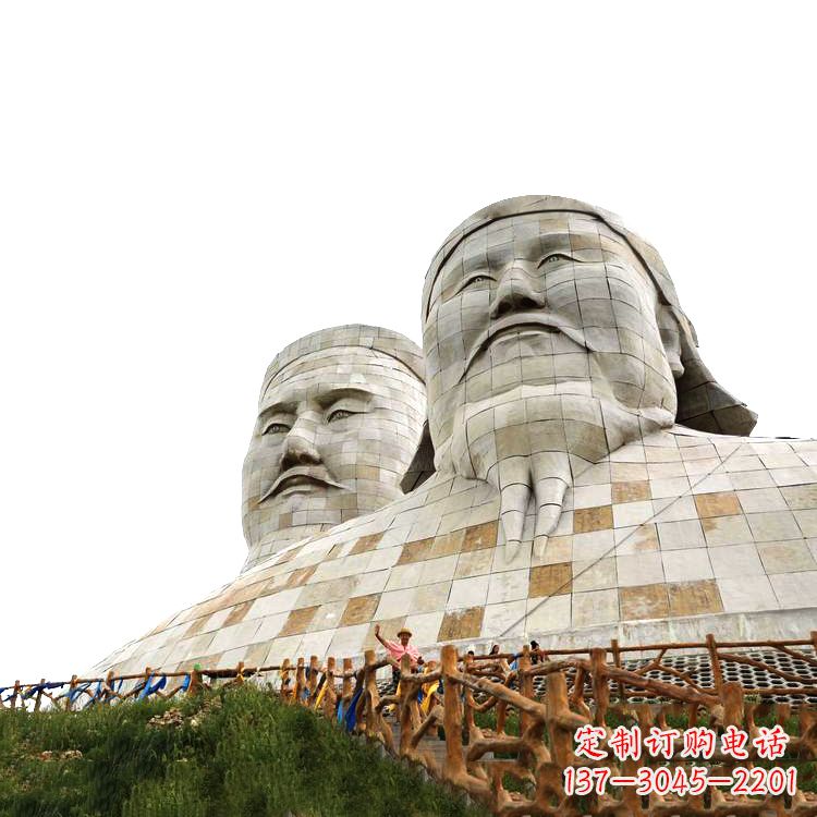 成都大型成吉思汗石雕头像景观雕塑