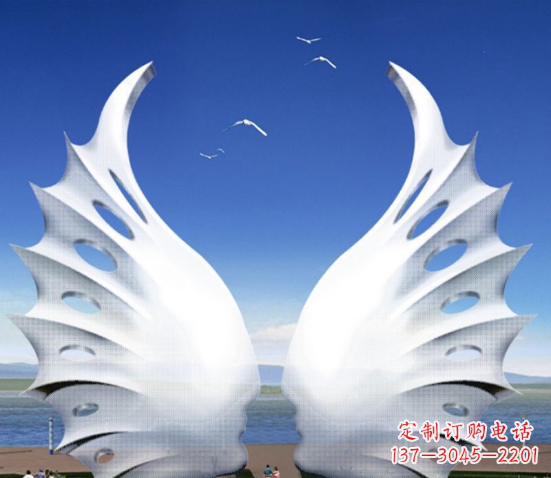 成都大型翅膀雕塑不锈钢