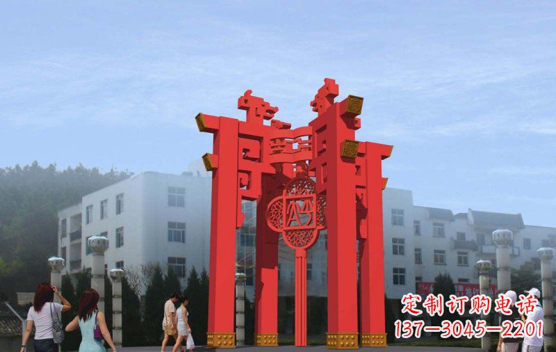 成都大型抽象灯笼广场不锈钢雕塑