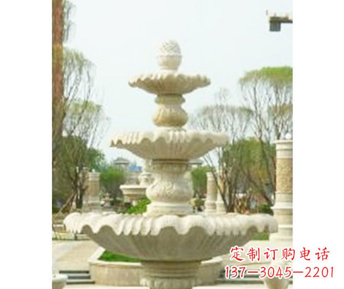成都圆润线条的精美喷泉石雕