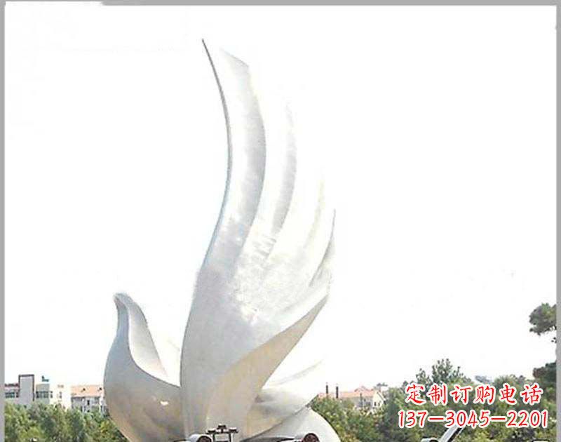 成都大型不锈钢雕塑和平鸽护航