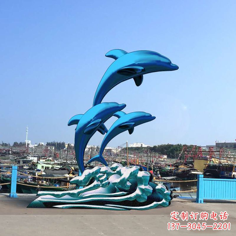 成都精美玻璃钢海豚雕塑
