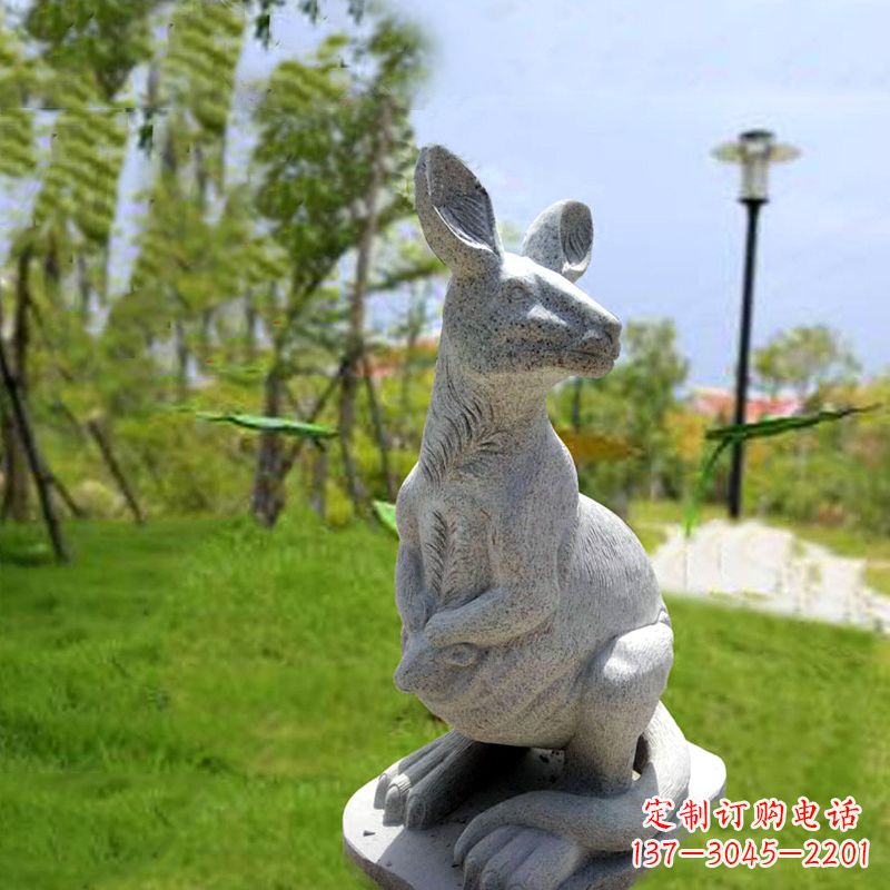 成都高品质袋鼠雕塑,精致石雕摆件