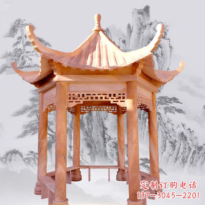 成都优雅大理石雕刻凉亭