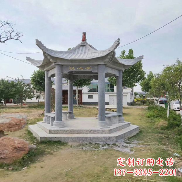 成都中领雕塑 | 六角石凉亭公园雕塑