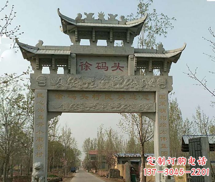 成都精美纯手工大理石牌坊雕塑