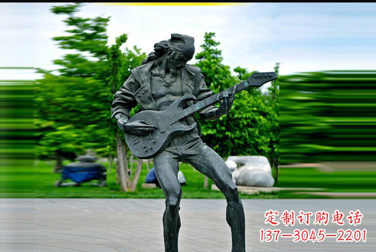 成都铜雕吉他景观雕塑