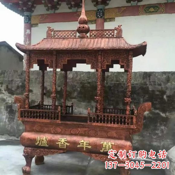 成都雕刻蝙蝠铜香炉