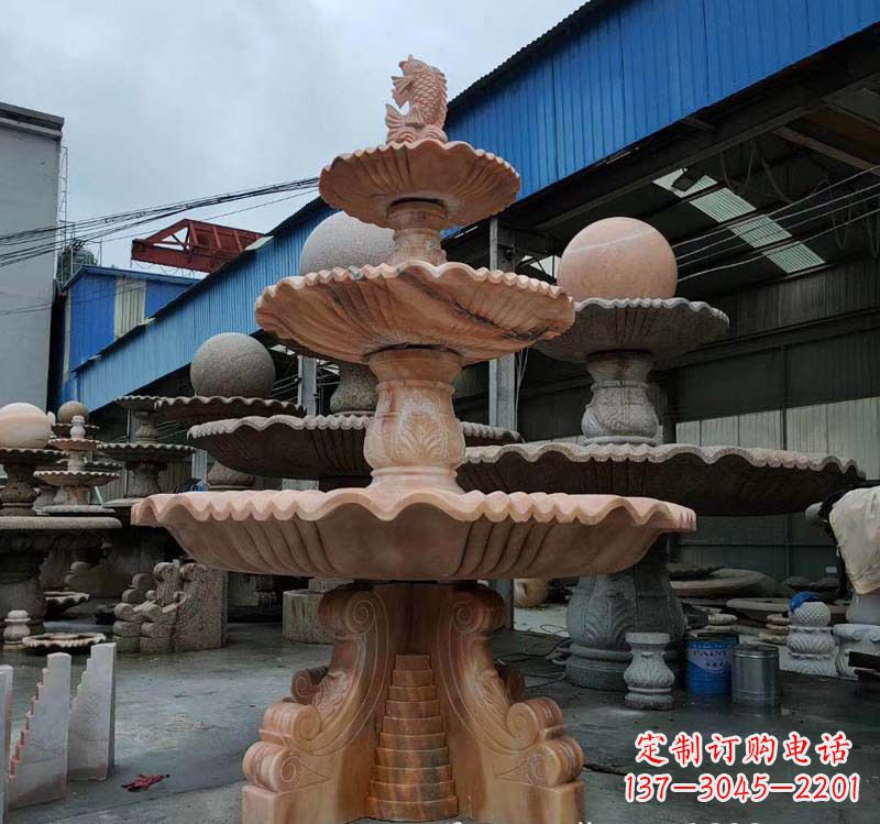 成都高品质跌水钵石喷泉雕塑