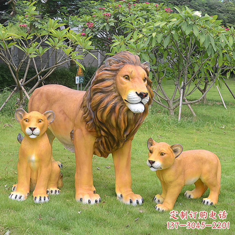 成都古典风格仿真狮子雕塑摆件