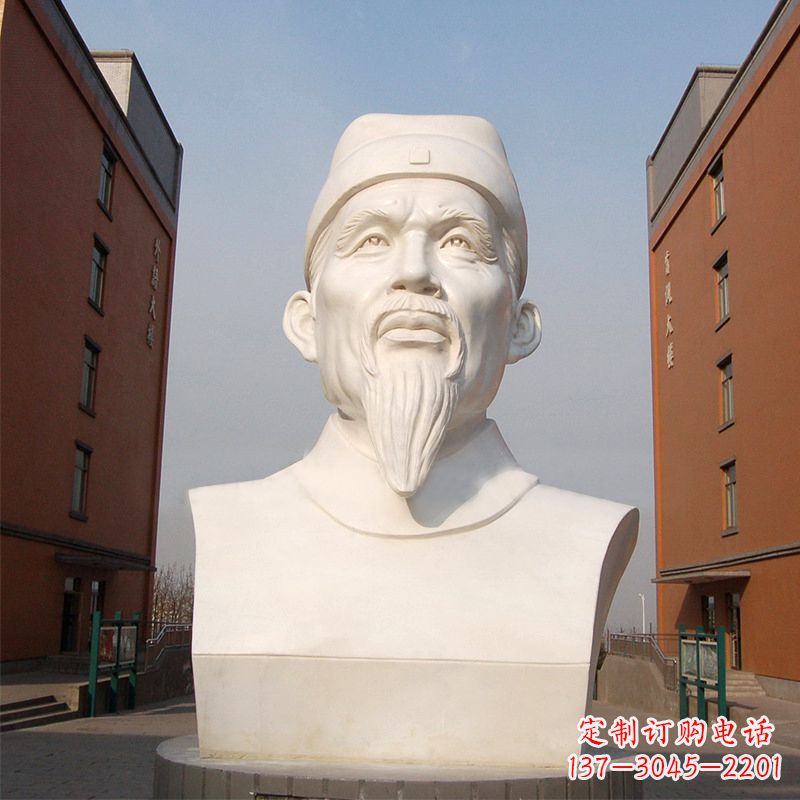 成都杜甫石雕像-学校校园历史名人唐代著名诗人头像