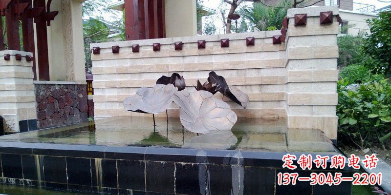 成都锻铜荷叶雕塑