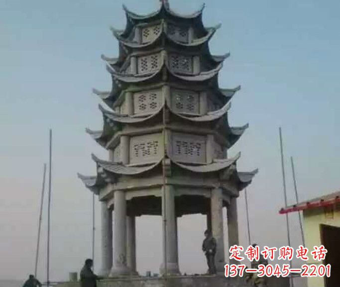 成都精美绝伦的多层凉亭石雕