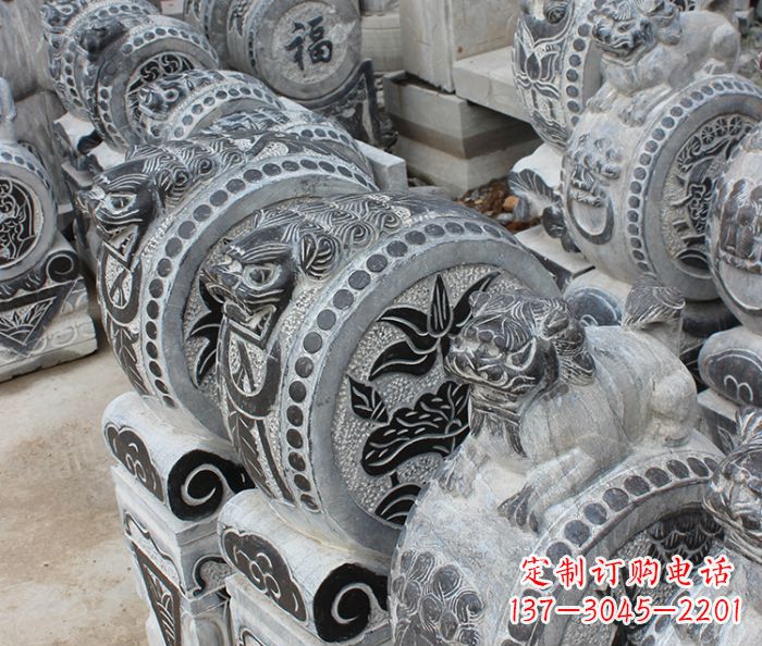 成都传统风格抱鼓石招财门墩雕塑
