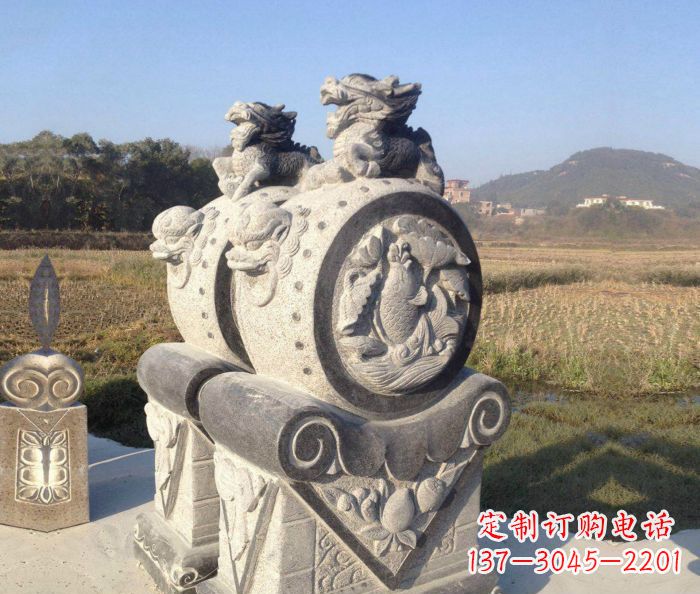 成都仿古抱鼓石门墩雕塑
