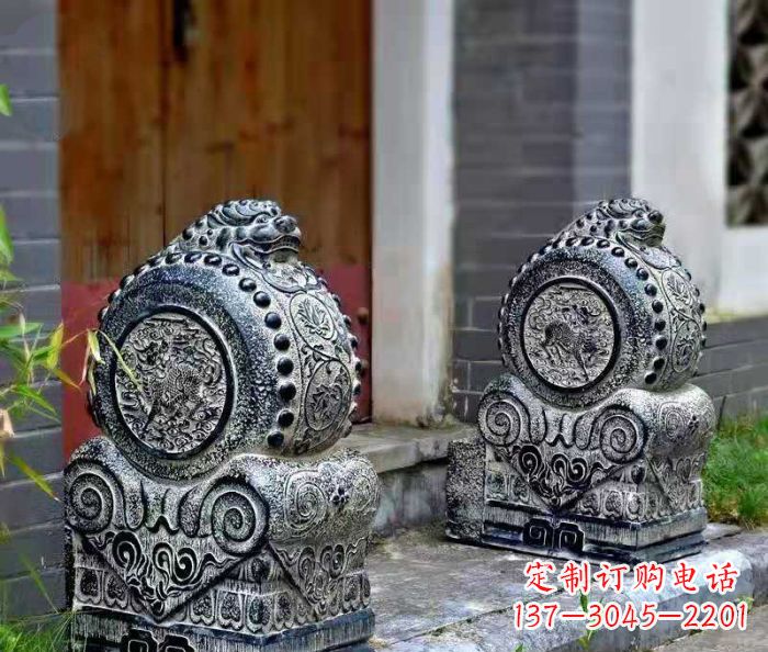 成都精美仿古抱鼓石门墩雕塑