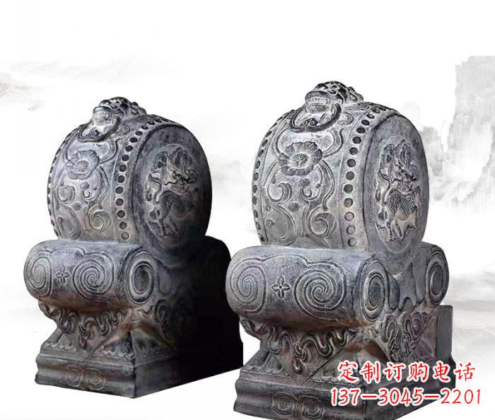 成都仿古抱鼓石门墩雕塑