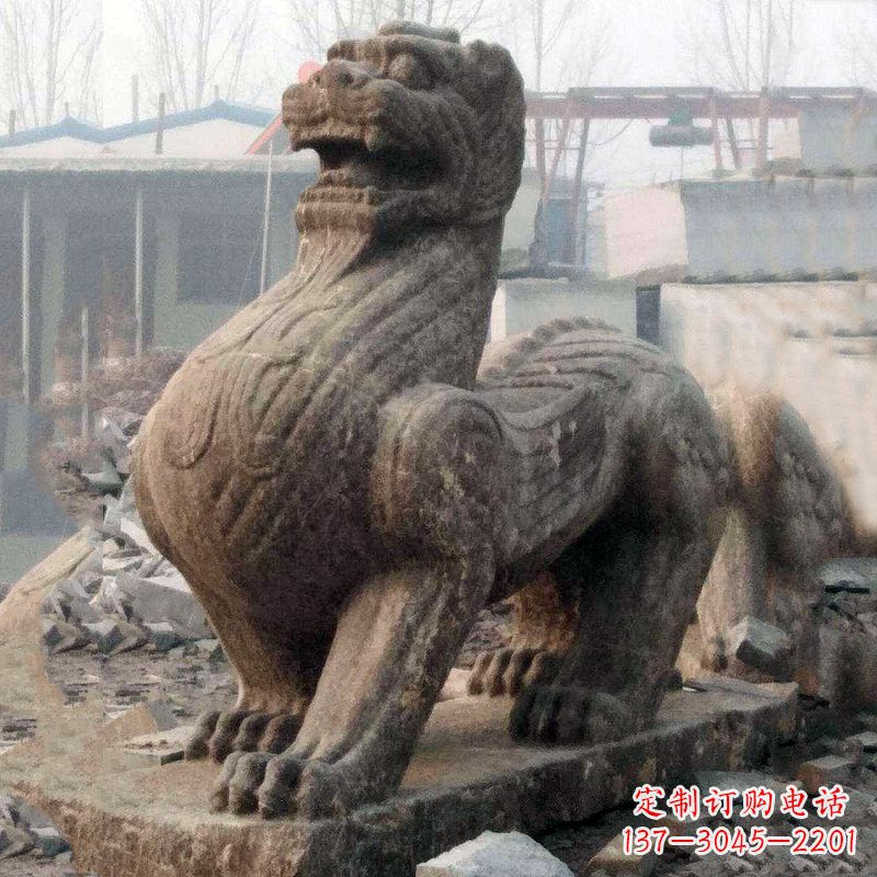 成都中领雕塑狴犴青石雕塑融入古代神话的历史文化风格