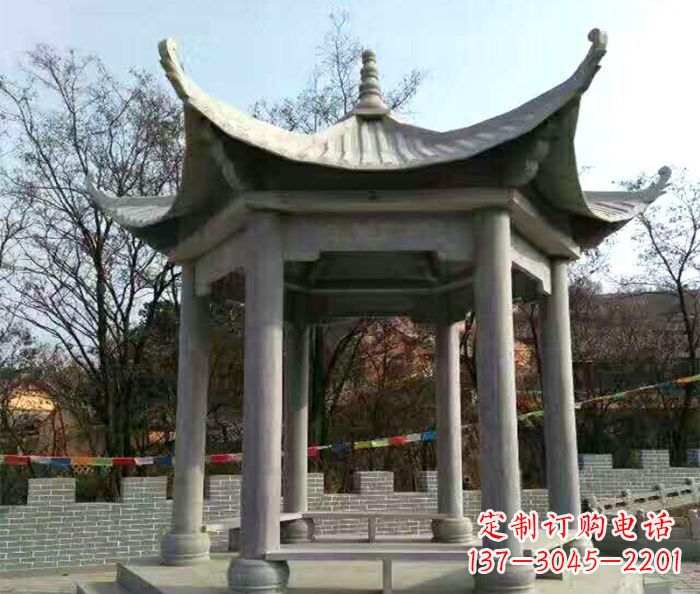 成都仿古六角凉亭石雕 (4)
