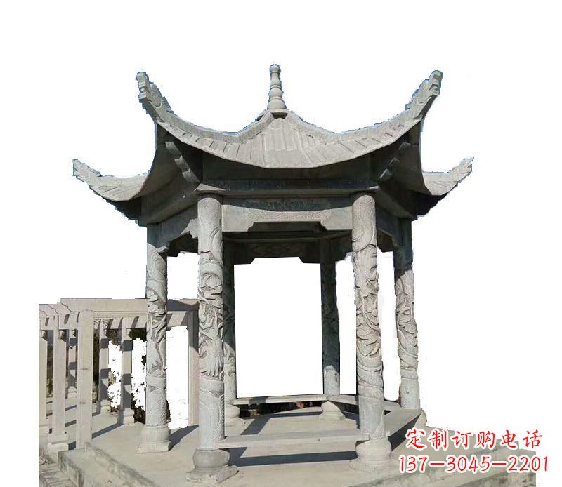 成都仿古六角凉亭石雕 (10)